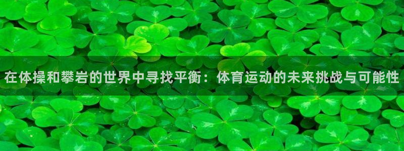 bbin视讯：在体操和攀岩的世界中寻找平衡：体育运动的未来挑战与可能性